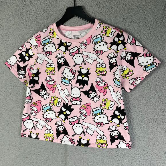 Hello‎ Kitty & Friends Pink Crop Top Shirt XL Sanrio 2024 Hybrid Kawaii Pastel - Picture 8 of 10